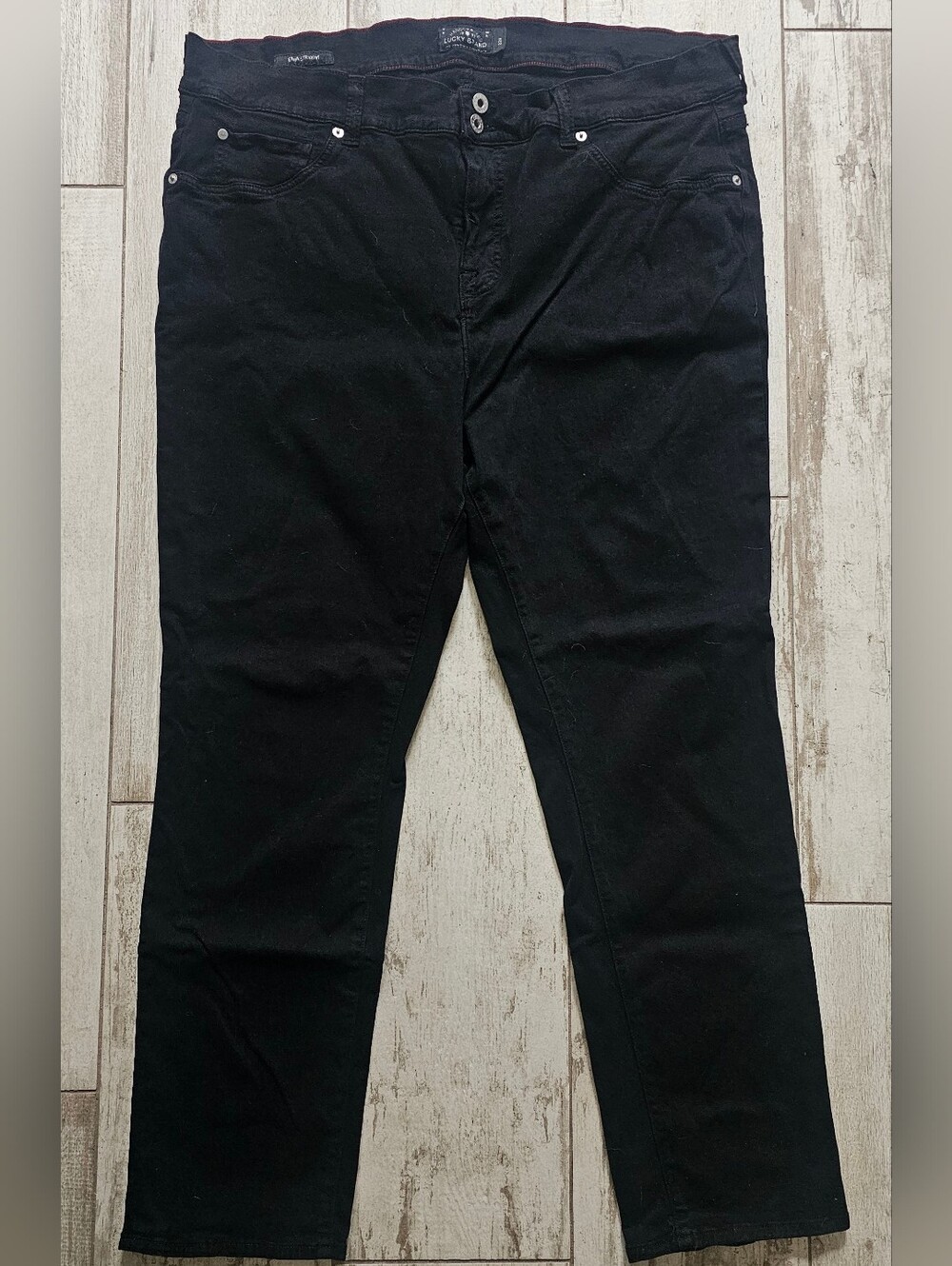 Lucky Brand Emma Straight Black Jeans Plus 22W